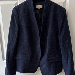 LOFT Midnight Blue Textured Blazer